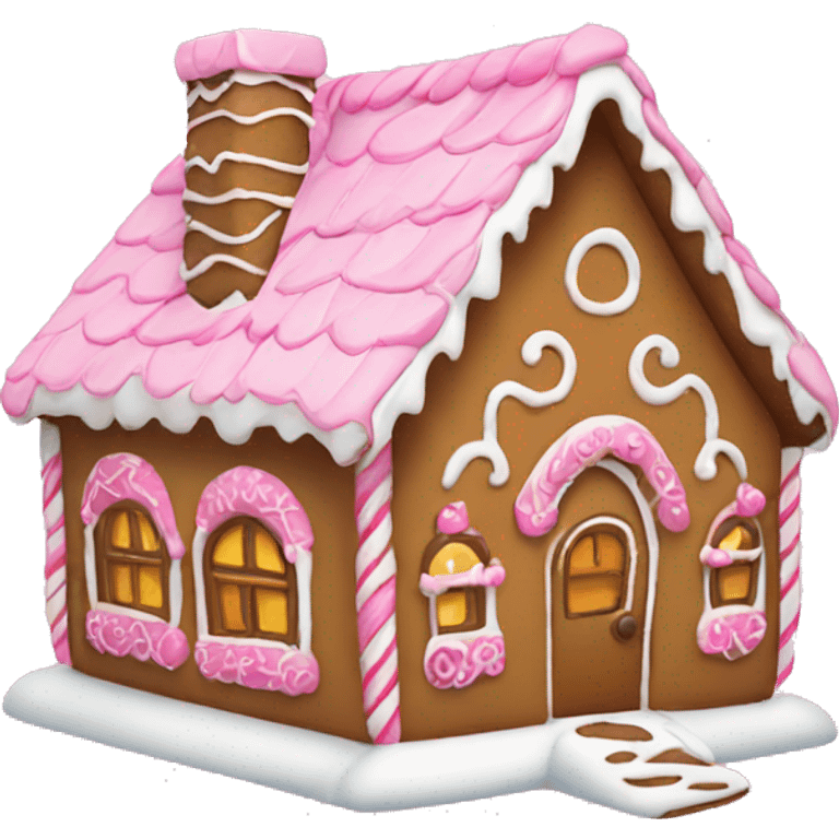 gingerbread house pink emoji