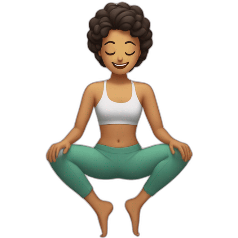 chica morena haciendo sirsasana emoji