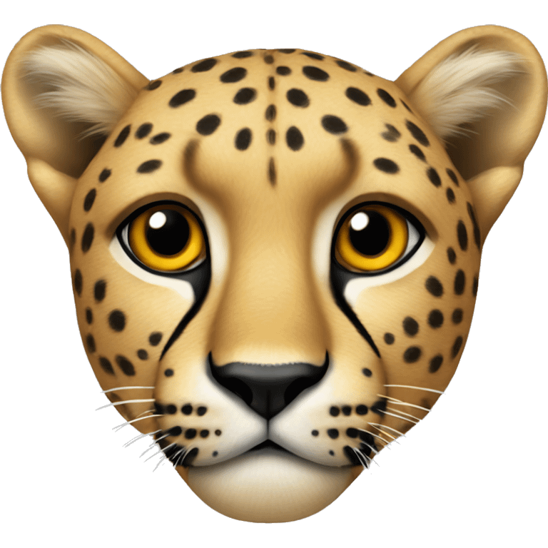 Realistic Cheetah head facing forward emoji