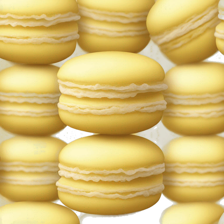 Realistic pastel yellow macaroon emoji