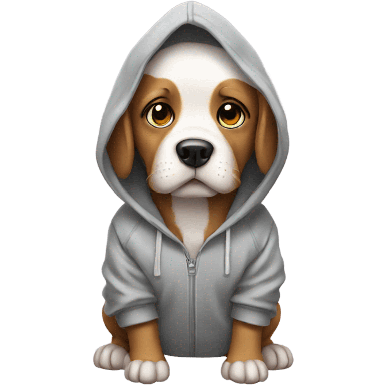 Dog wearing a hoodie emoji