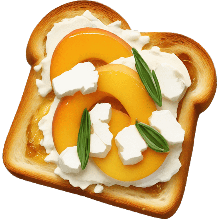 Thyme, Honey, Peach, and Goat Cheese Toast emoji