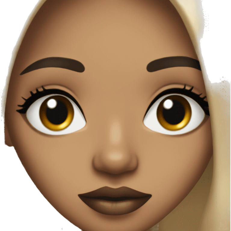 pretty light skinned girl with lashes and brown lip liner black long straight hair  emoji