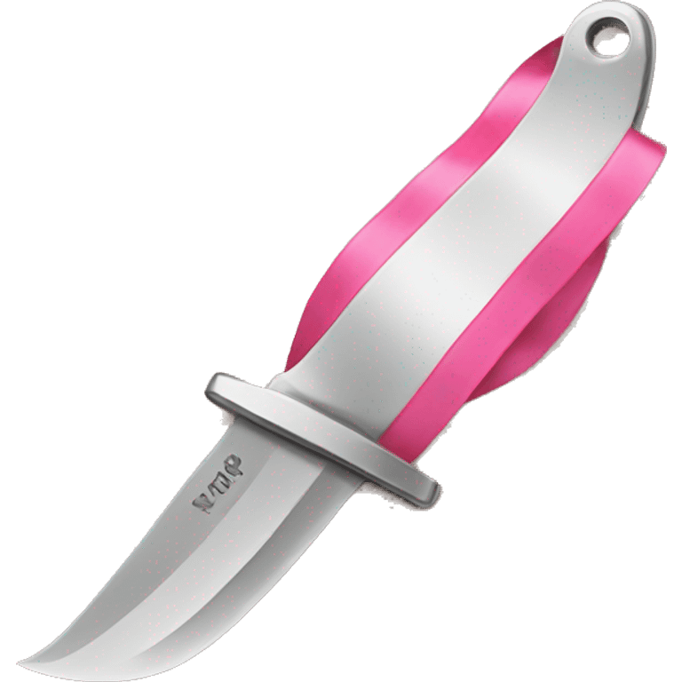 Knife with a pink ribbon emoji