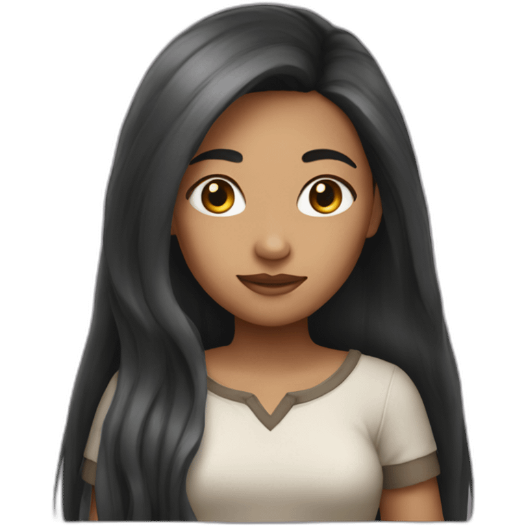 Shaten girl with long hair emoji