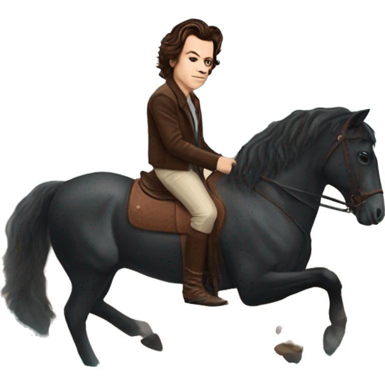 Harry Styles with a fishbowl on a horse  emoji