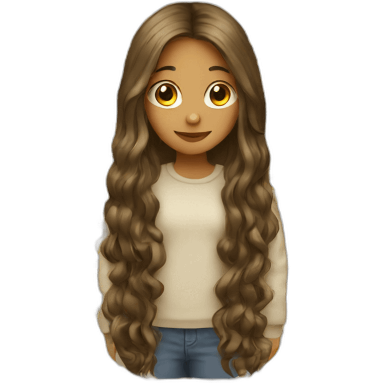 Girl with long hair emoji