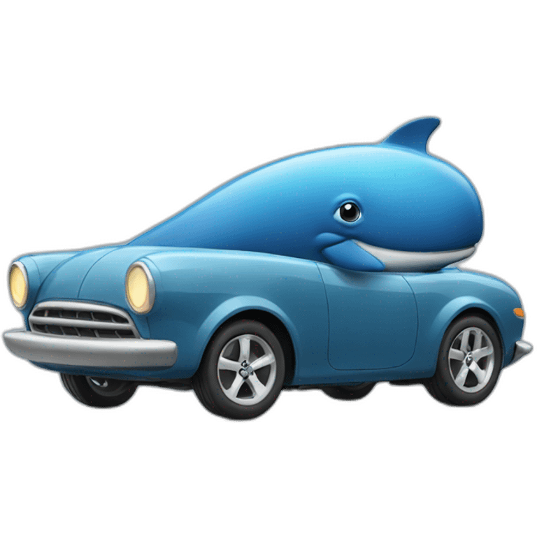 Whale driving a car emoji