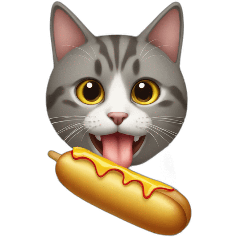 Cat eating corn dog emoji