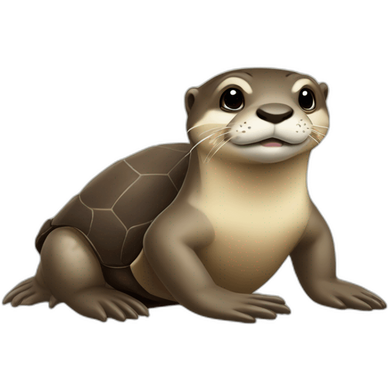 Loutre sur une tortues  emoji