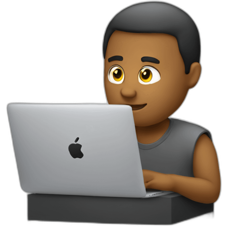 man coding on MacBook emoji