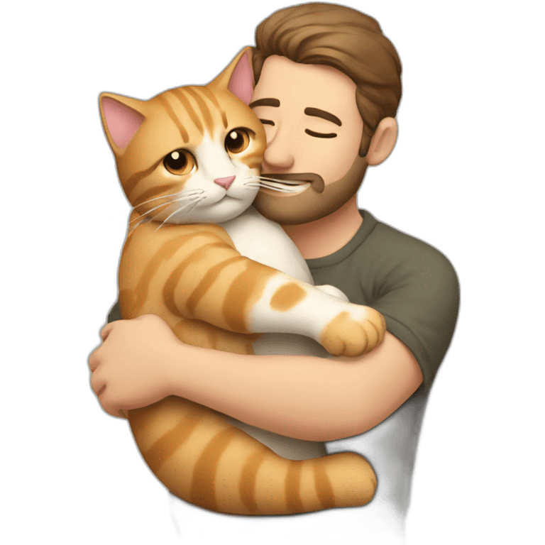 cats hugged man emoji