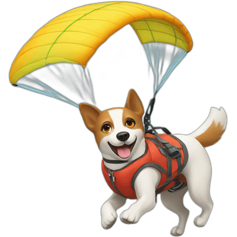 Paragliding dog emoji