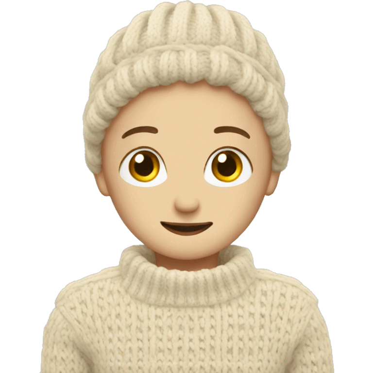 Cream knitted sweater emoji