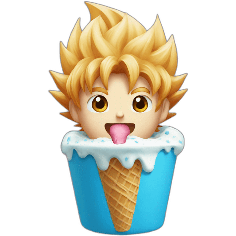 Son goku with ice cream emoji