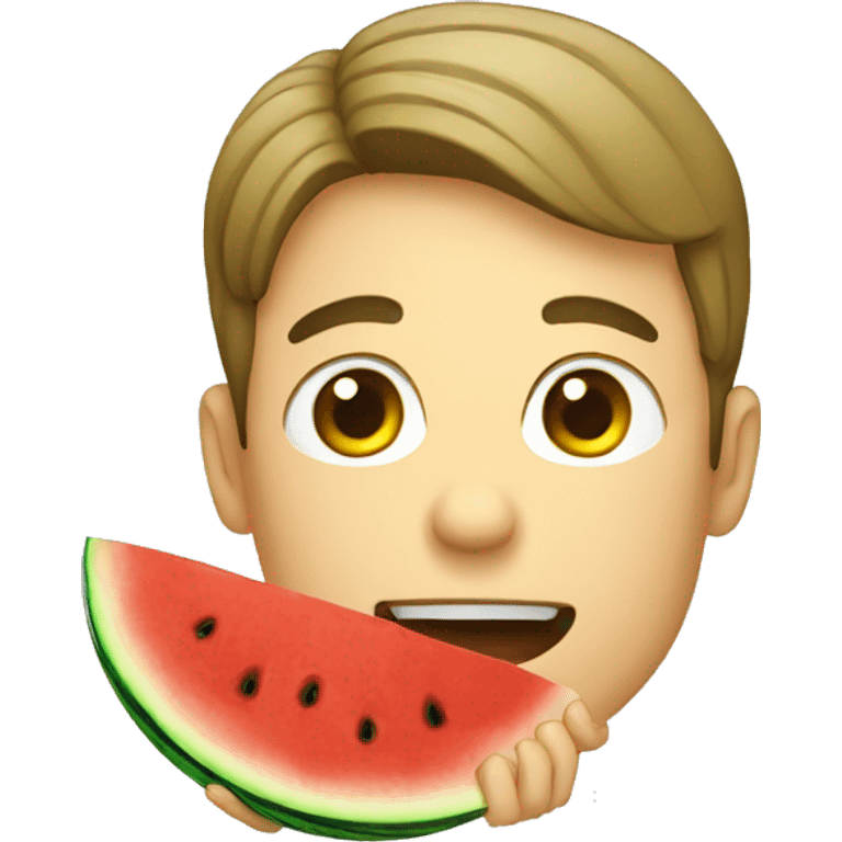 Man eating a watermelon  emoji