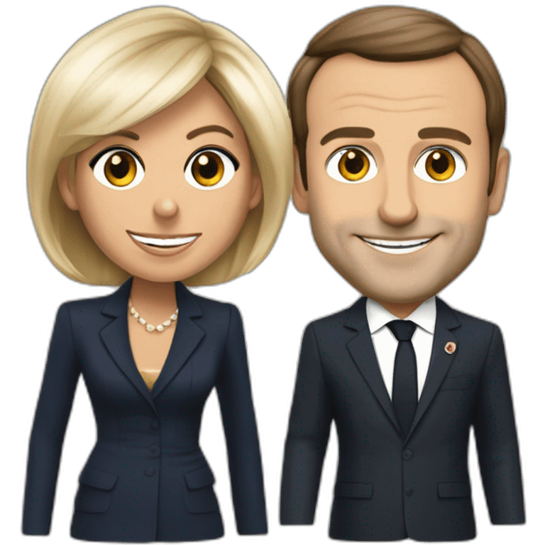 Emanuel Macron et Brigitte macron emoji