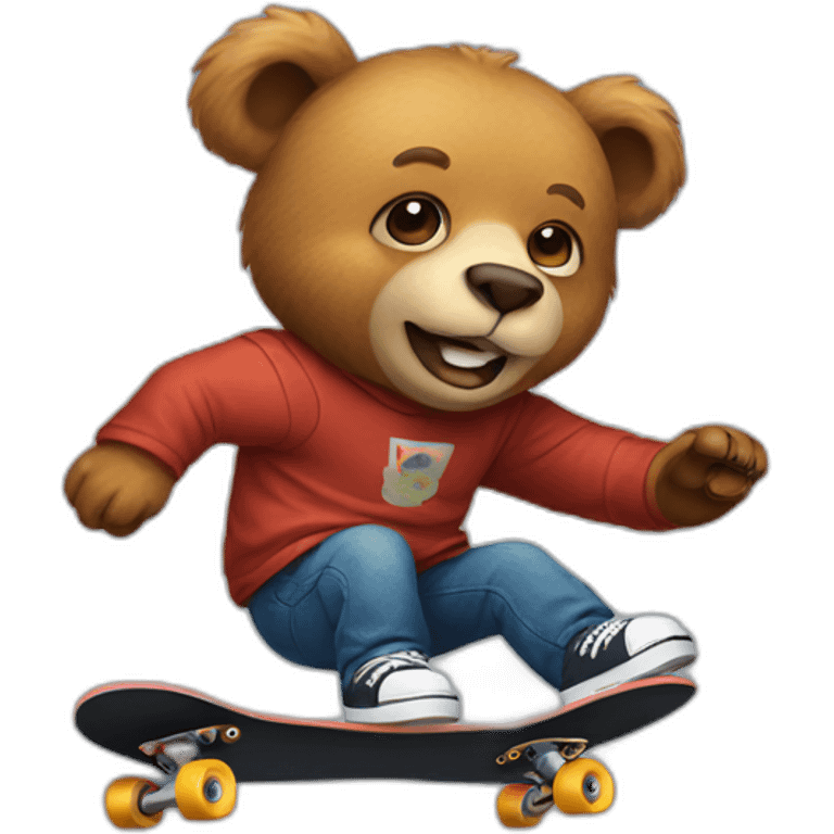 Skateboarding bear emoji