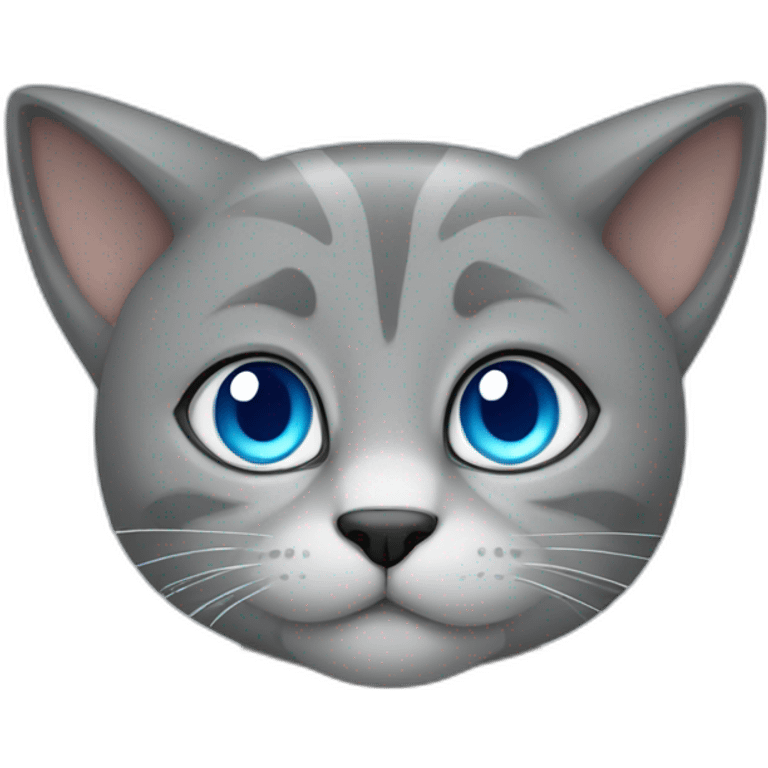 gato gris con ojos azules emoji