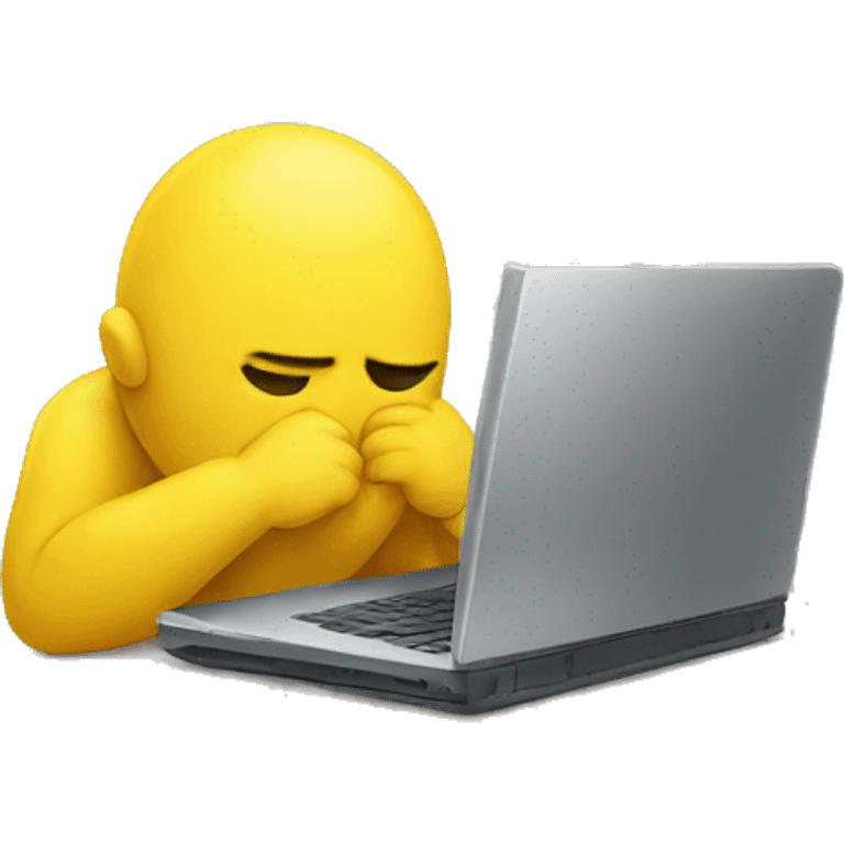 sad yellow person with laptop emoji