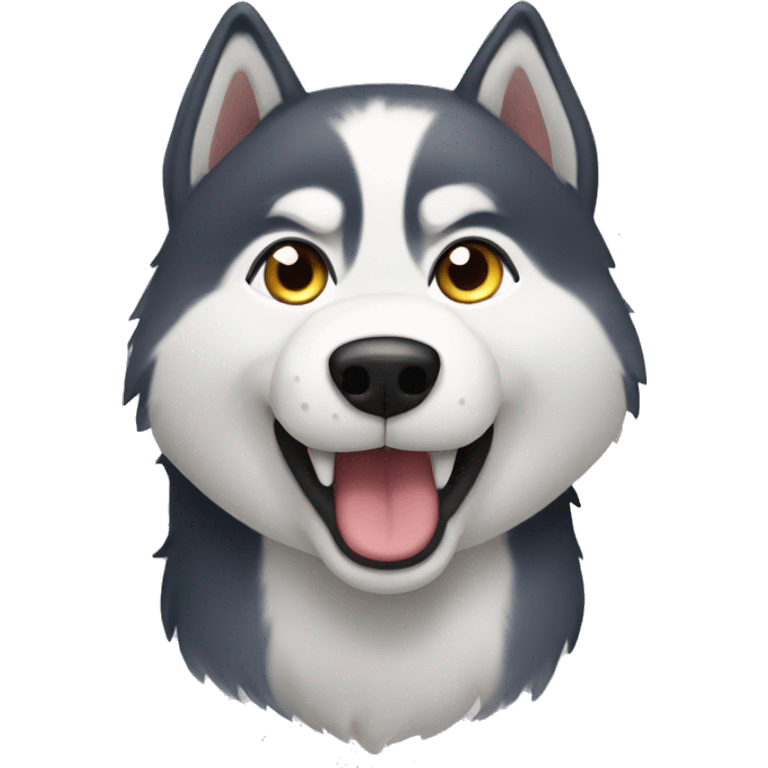 A husky asking for belly rubs emoji