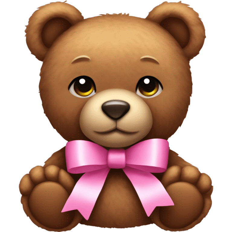 Teddy bear with pink bows  emoji