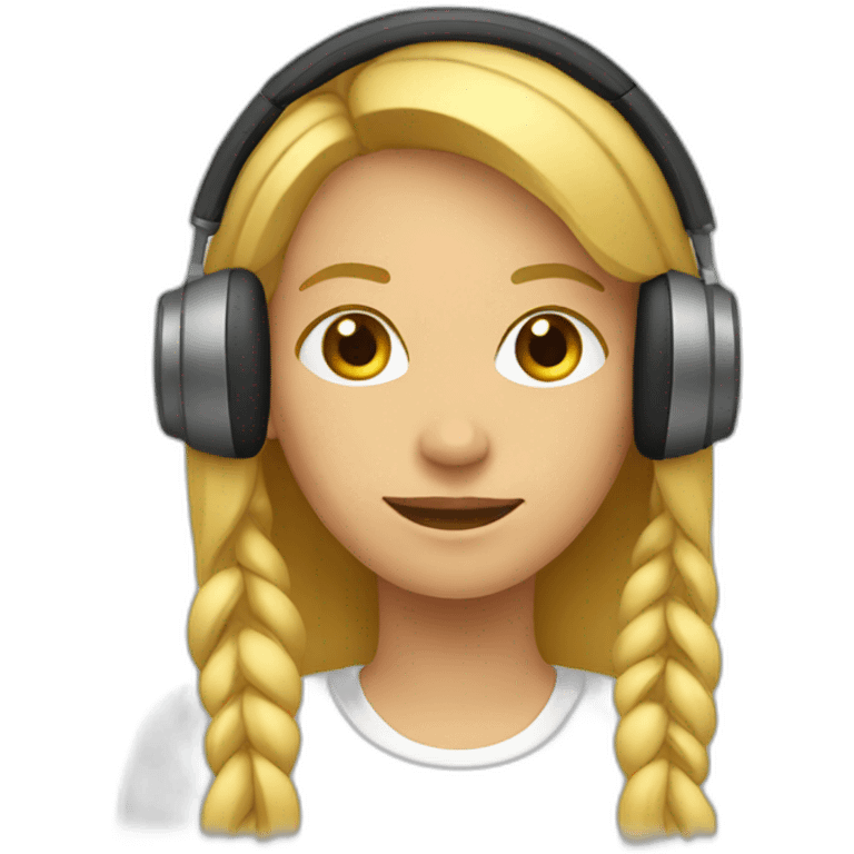 Female headphones user emoji