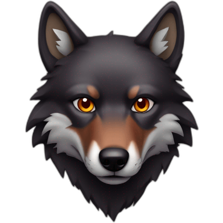 Dark Red wolf emoji