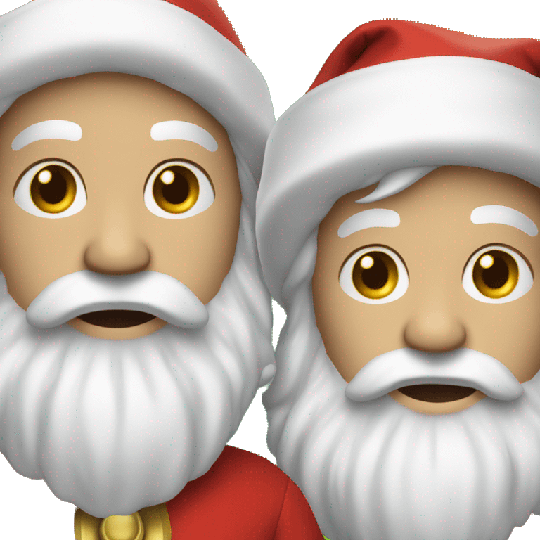 two matching santas emoji