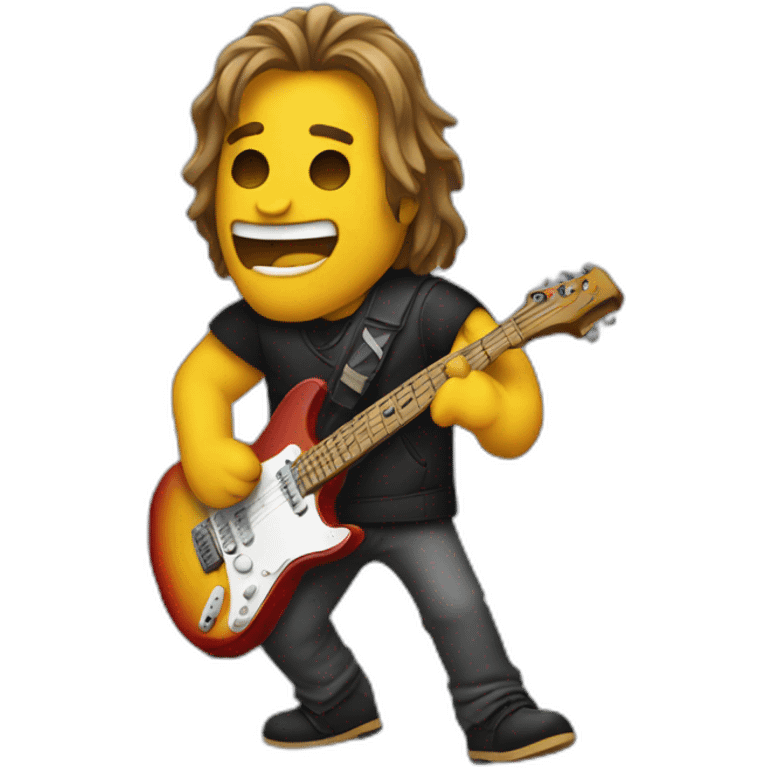 a rock playing guitar emoji