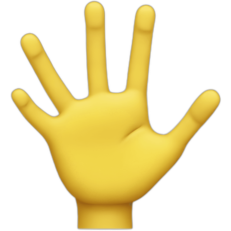 a yellow right hand with eight fingers on it emoji