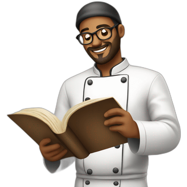 chef reading recipe book emoji