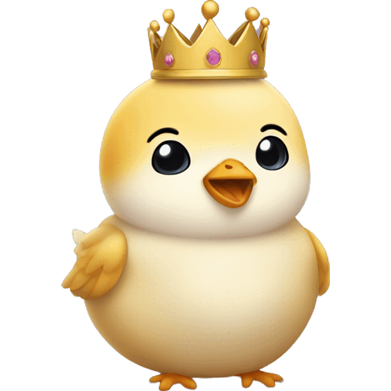 Cute animal chick with crown emoji