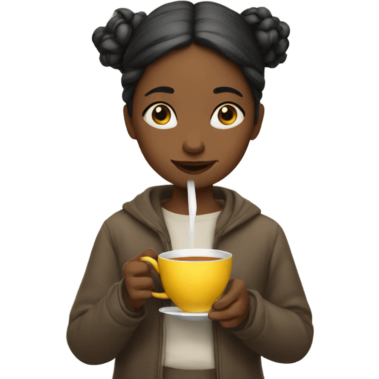 Girl sipping tea emoji