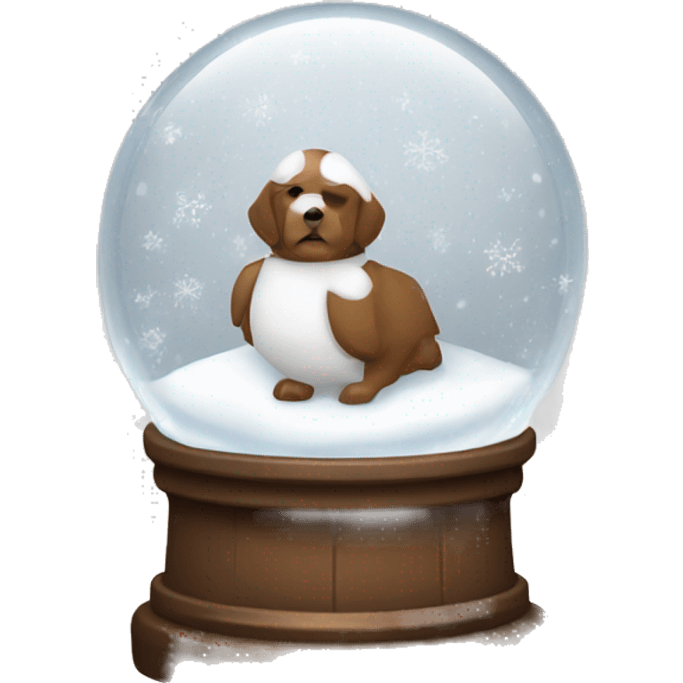 White and brown snowy snow globe emoji