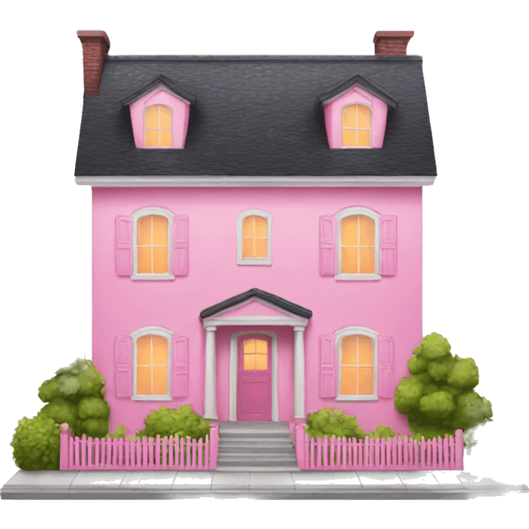 pink house emoji