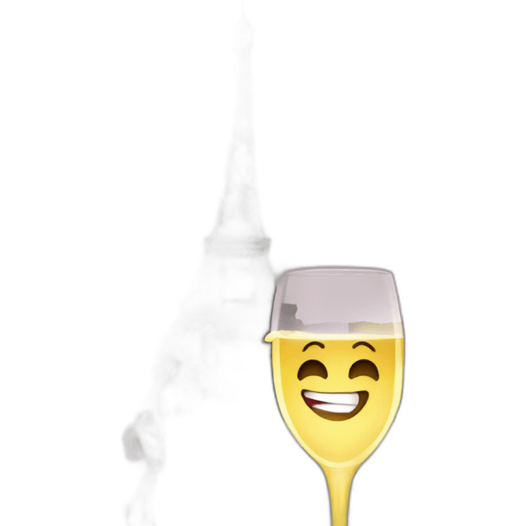 Chica tomando vino en la torre eiffel emoji