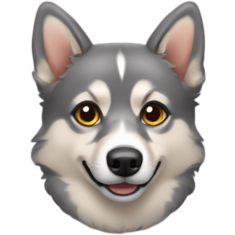 grey vallhund dog emoji