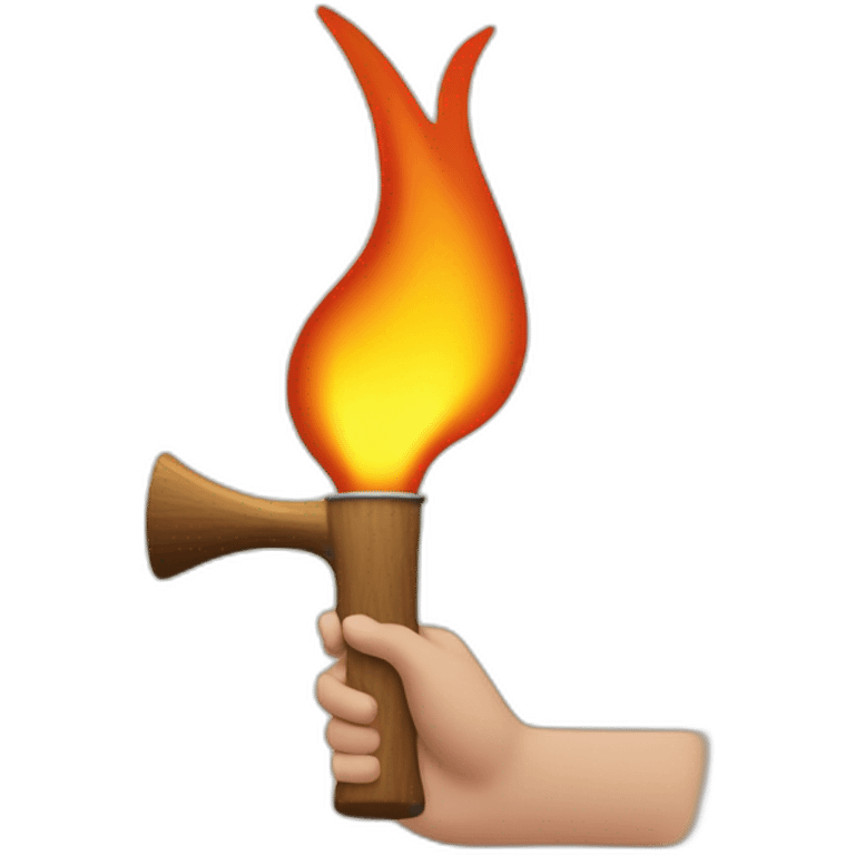 Hand holding Lid extinguishes a wood torch emoji