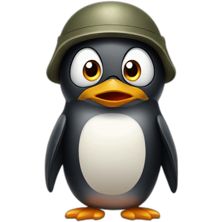 Soldier Penguin scared emoji