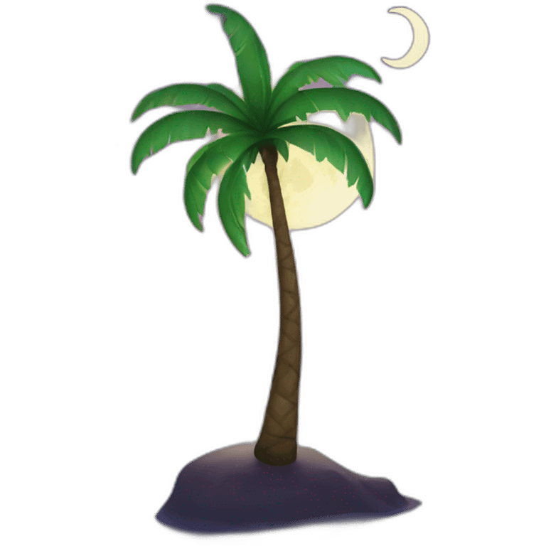 a palm tree dancing in the moonlight emoji