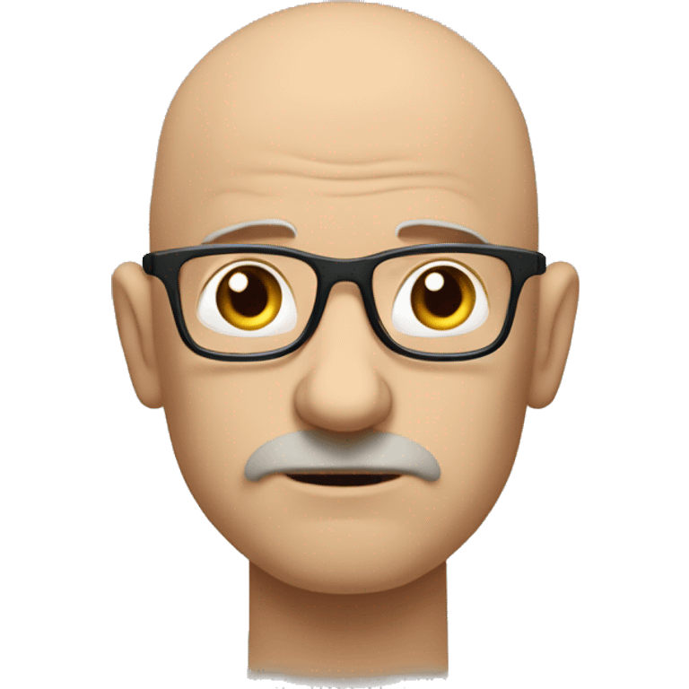 Create an image of a bald man with glasses, looking thoughtful and serious, wearing a plain T-shirt. Add the caption: ‘Did you not understand everything or just part of it?’ emoji