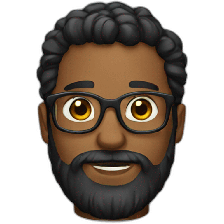 black bearded geek emoji