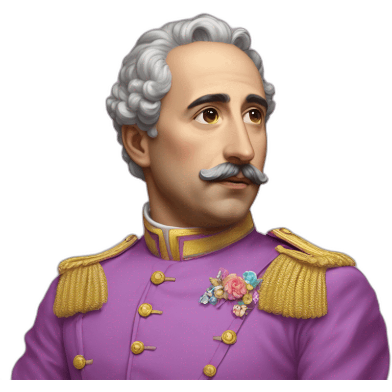 Hyperrealist Francisco franco in a unicorn lgtbi emoji