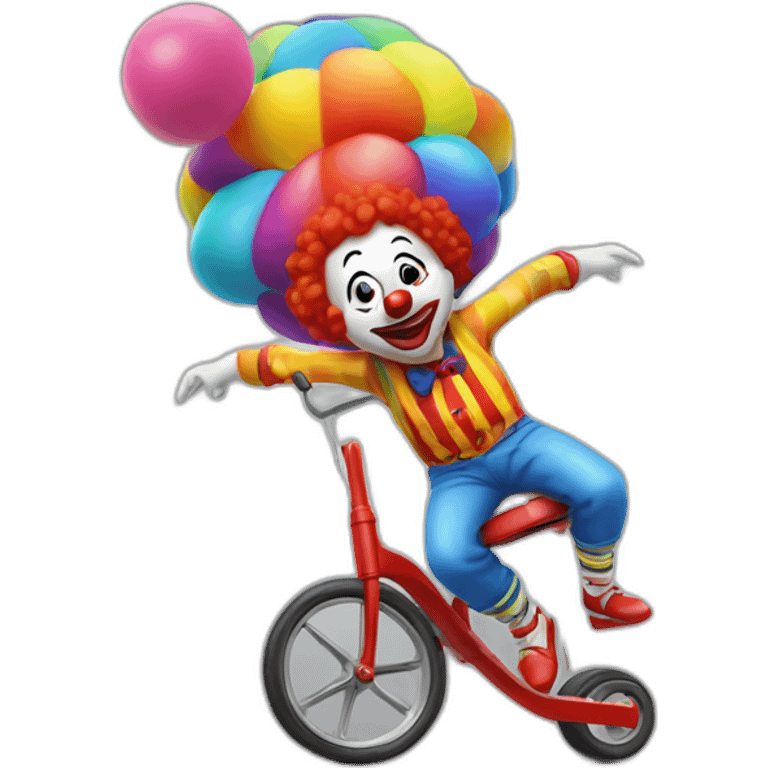 clown doing a backflip over a kid on a tricycle emoji