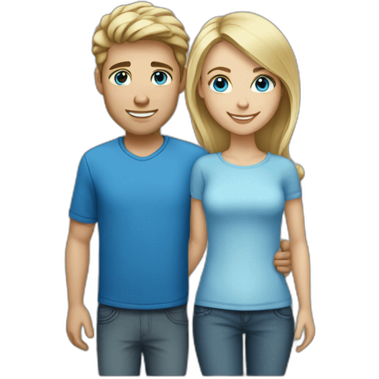 blonde-guy-with-blue-eyes-and-brunnette-haired-girl emoji