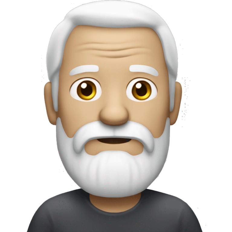 Old man, white hair, a long white beard, and a calm expression. Add a crown on his head. emoji