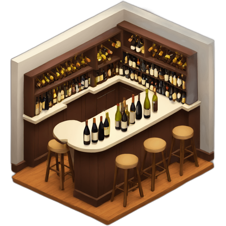 Wine bar isometric emoji