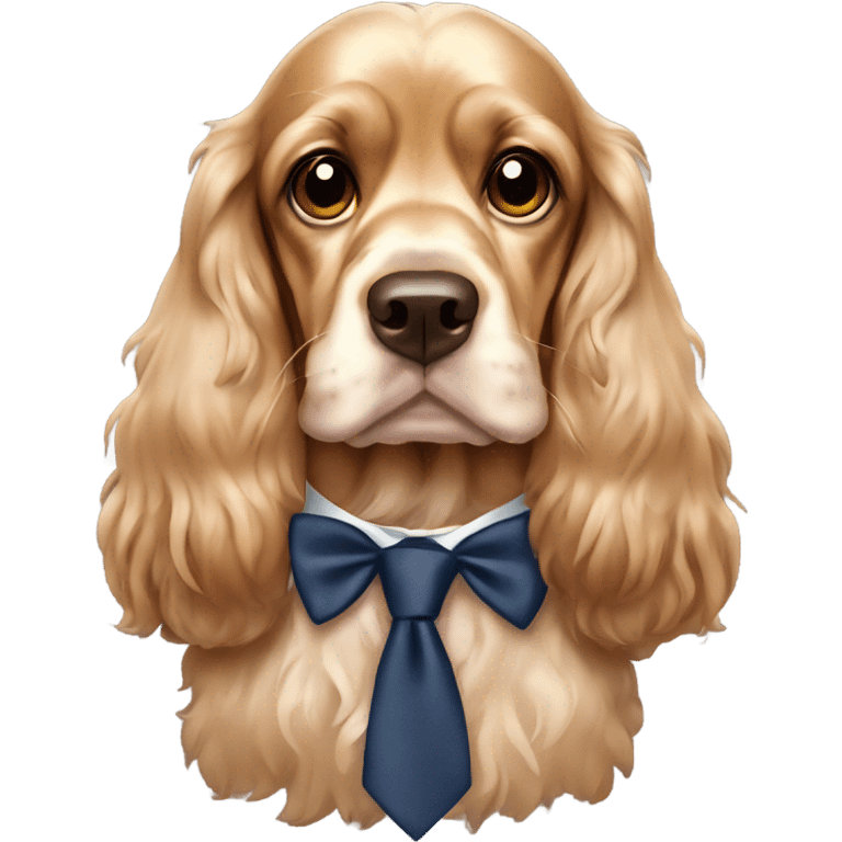 English Cocker spaniel with tie in your head emoji