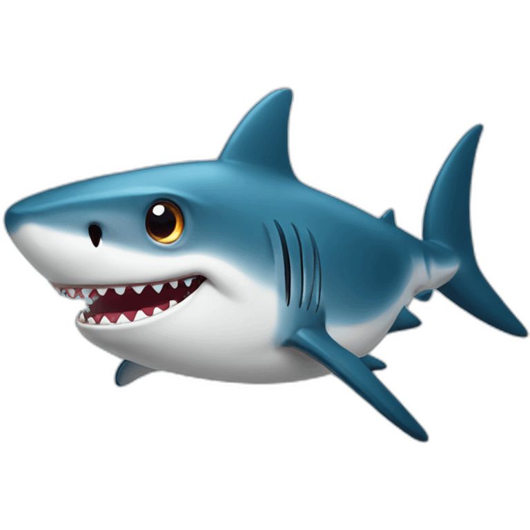 Shark with surprise face emoji